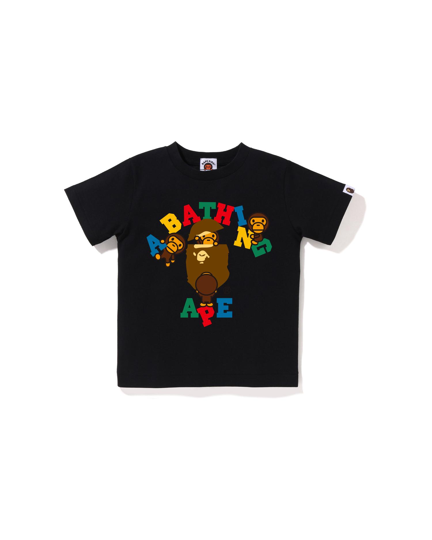 Kids Multi Color Text College Milo Tee by BAPE
