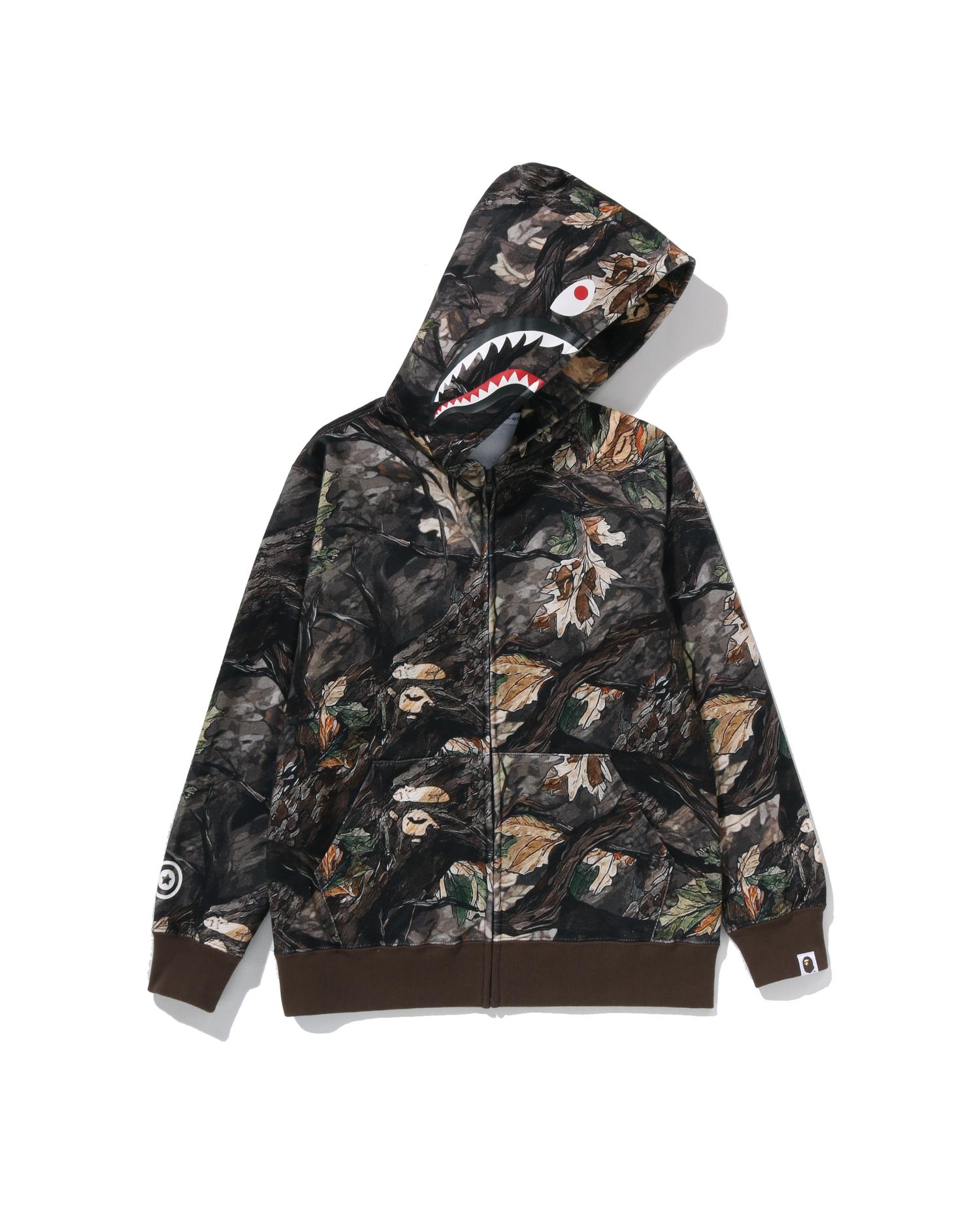 Kids Tree Edge Camo Shark Zip Hoodie Jr by BAPE
