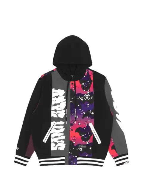 Moonface camo-print hoodie by BAPE