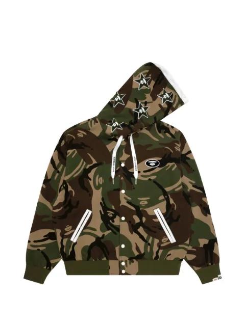 Moonface camo-print hoodie by BAPE