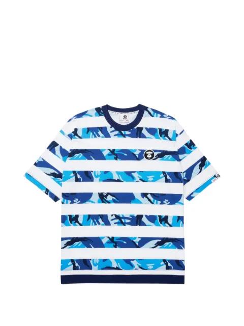 Moonface camo-striped T-shirt by BAPE