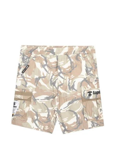 Moonface camouflage cargo shorts by BAPE