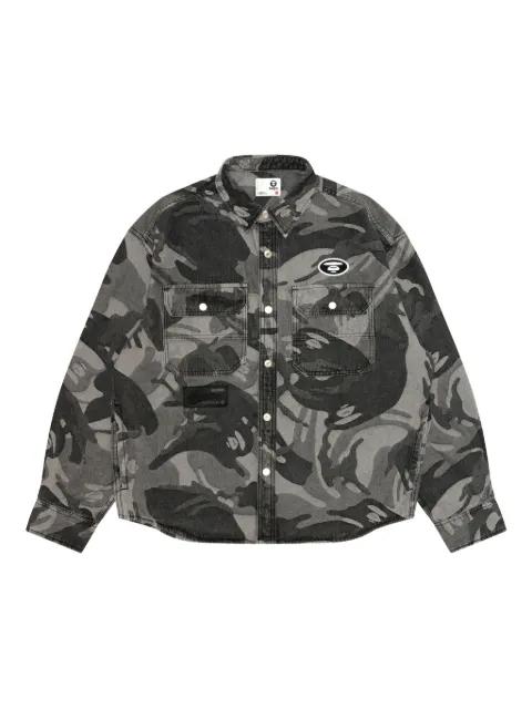 Moonface camouflage patch shirt by BAPE