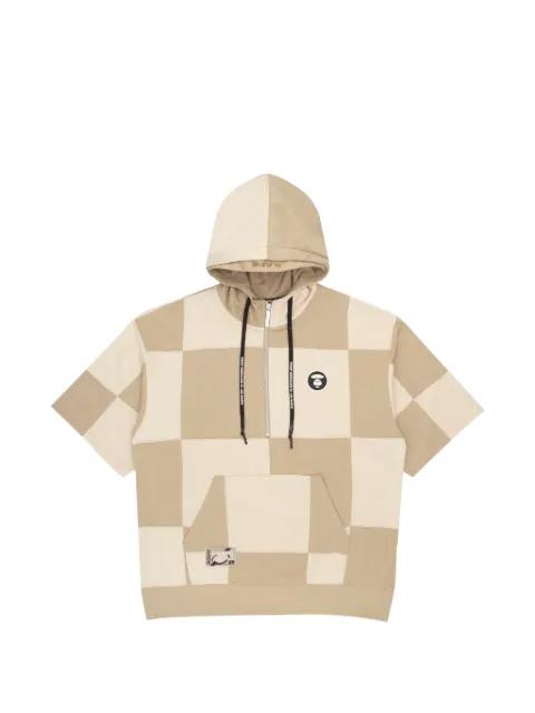 Moonface check short-sleeved hoodie by BAPE