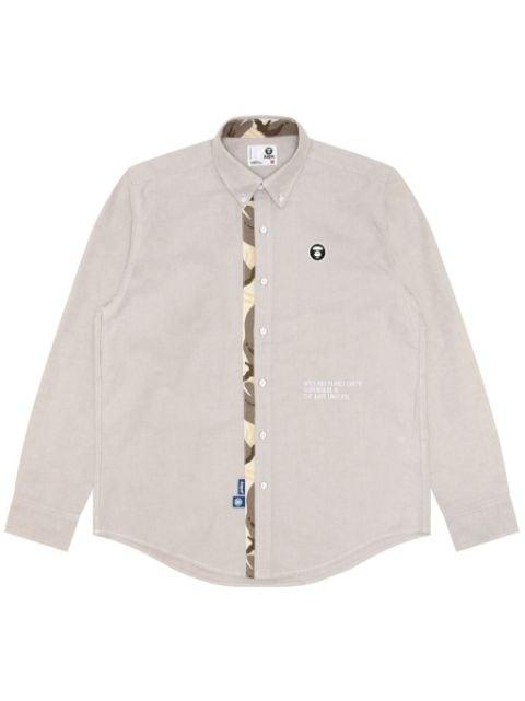 Moonface-embroidered cotton shirt by BAPE