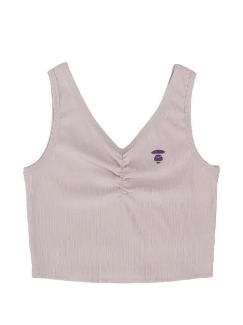 Moonface embroidered crop top by BAPE