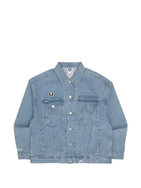 Moonface embroidered denim jacket by BAPE