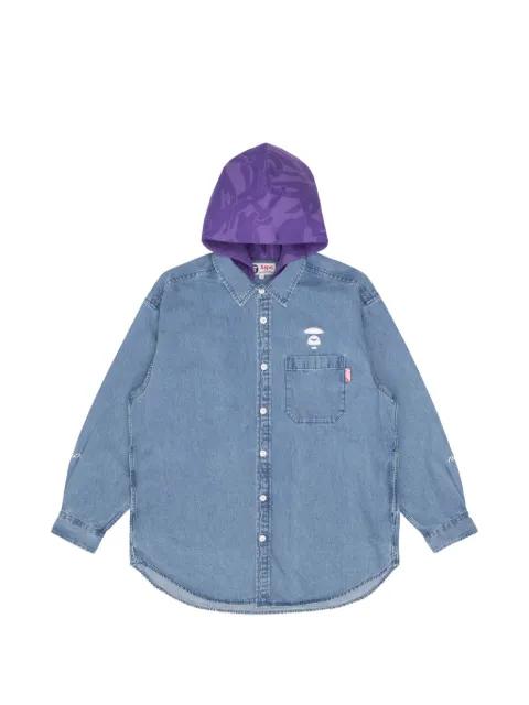 Moonface embroidered hoodied shirt by BAPE