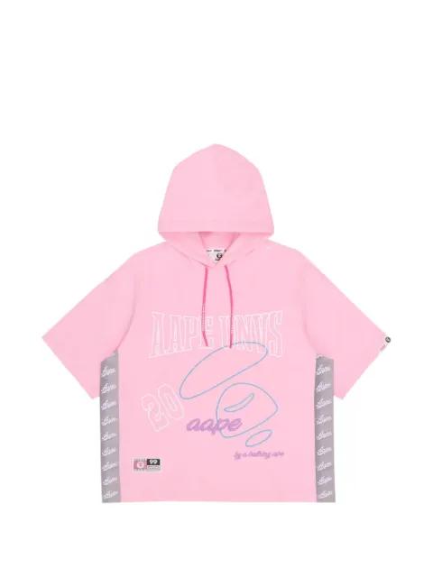 Moonface embroidered short-sleeve hoodie by BAPE