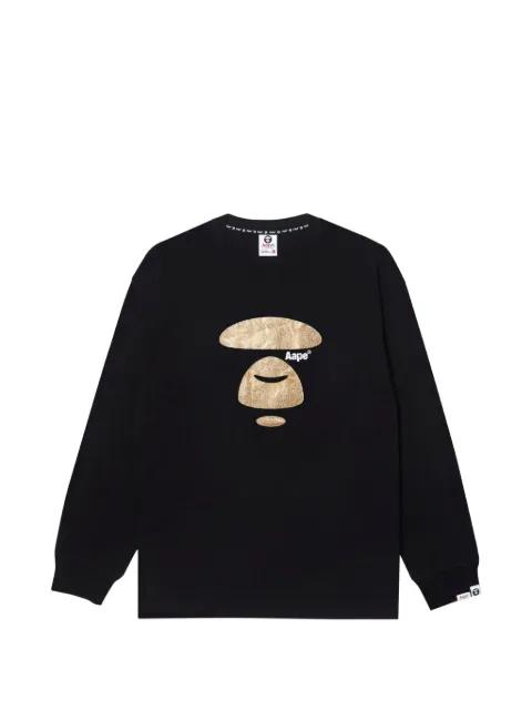 Moonface glittered long-sleeved sweatshirt by BAPE