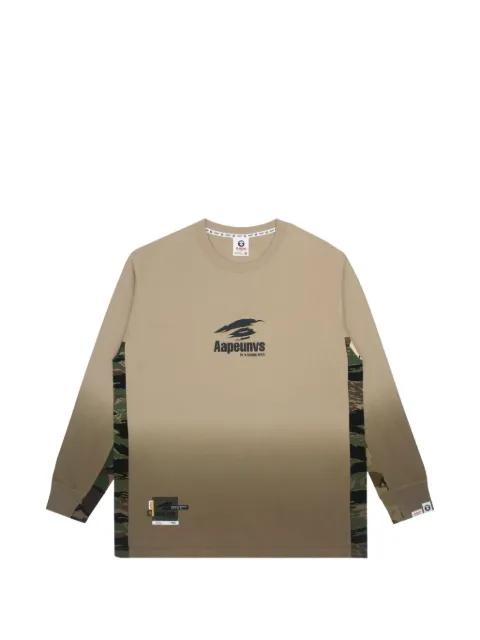 Moonface gradient long-sleeve cotton T-shirt by BAPE