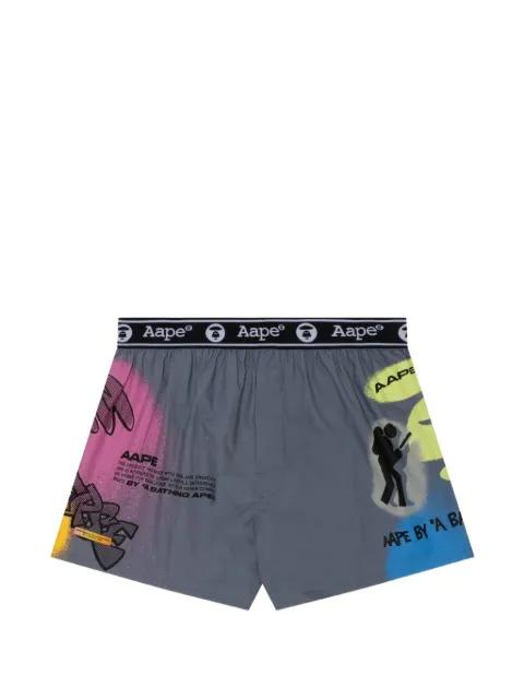 Moonface graffiti-printed boxers by BAPE