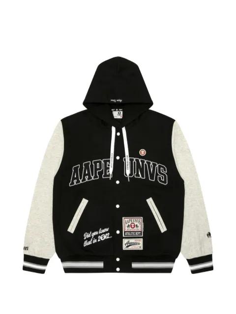 Moonface hoodied baseball jacket by BAPE