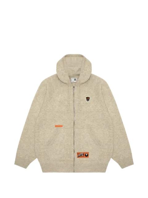 Moonface logo-detail zip-up hoodie by BAPE