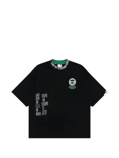 Moonface logo-print cotton T-shirt by BAPE