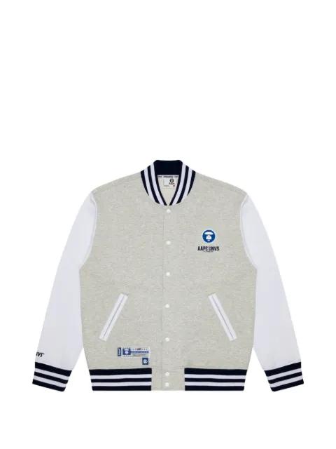 Moonface patch logo baseball jacket by BAPE
