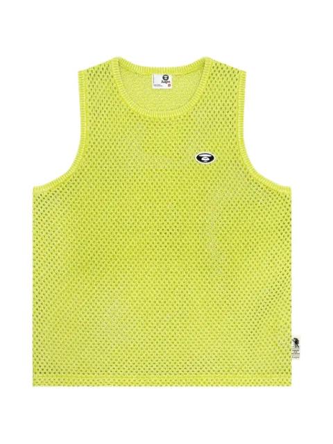 Moonface-patch open-knit tank top by BAPE
