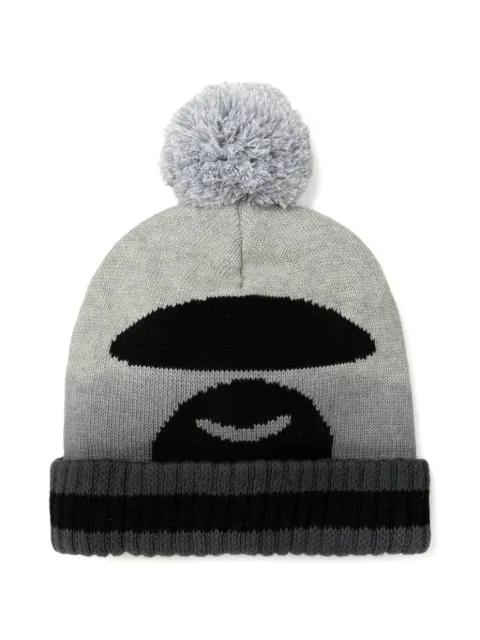 Moonface pom-pom beanie hat by BAPE