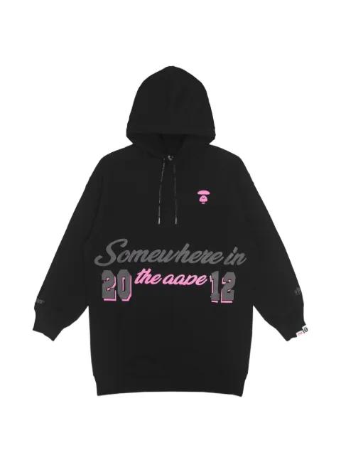 Moonface printed hoodie dress by BAPE