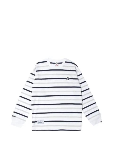 Moonface striped long-sleeve T-shirt by BAPE