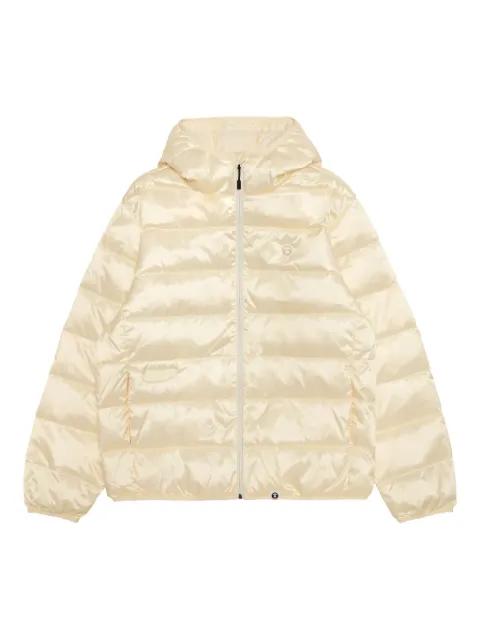 Mooonface logo hoodied down jacket by BAPE