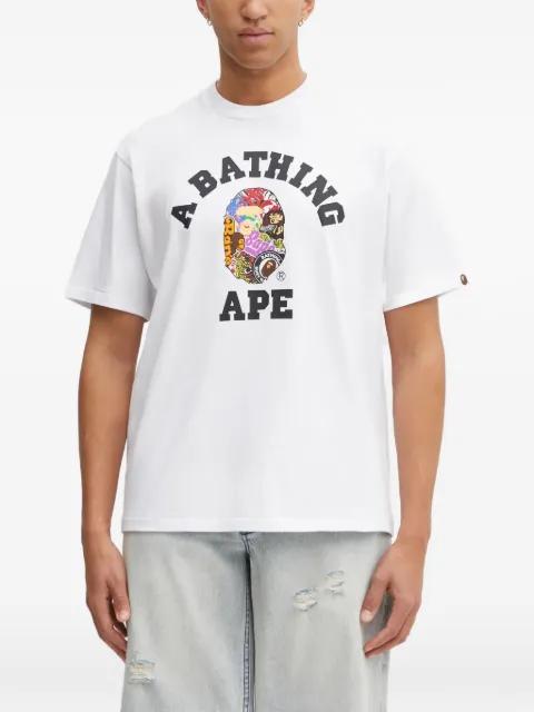 Multi Logo College graphic-print T-shirt by BAPE Multi Logo College graphic-print T-shirt by BAPE