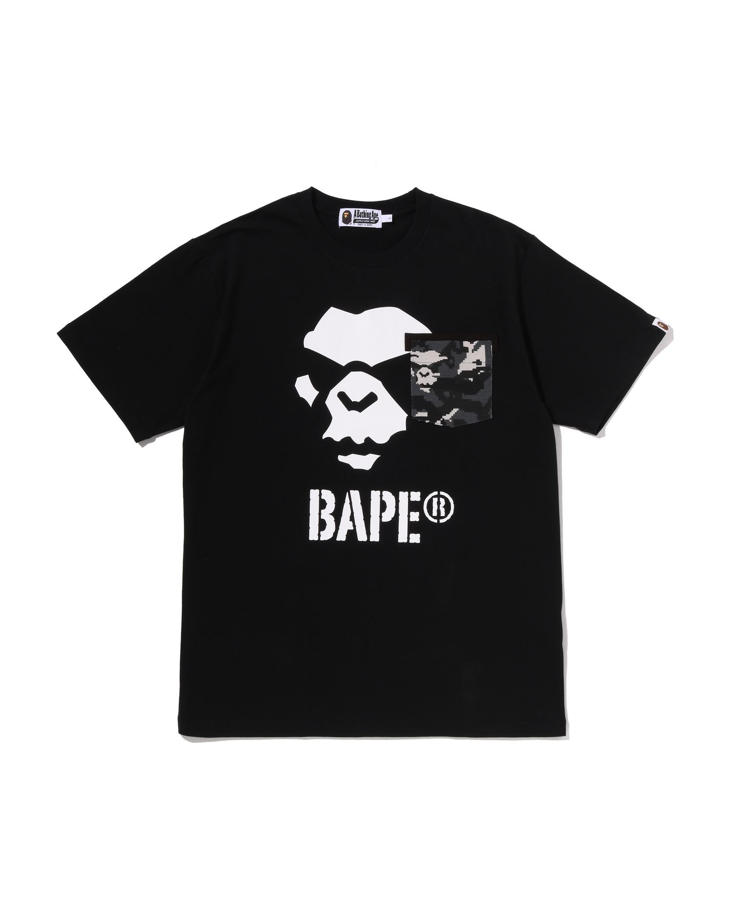 Multi Pixel Camo Mad Ape Face Pocket Tee by BAPE
