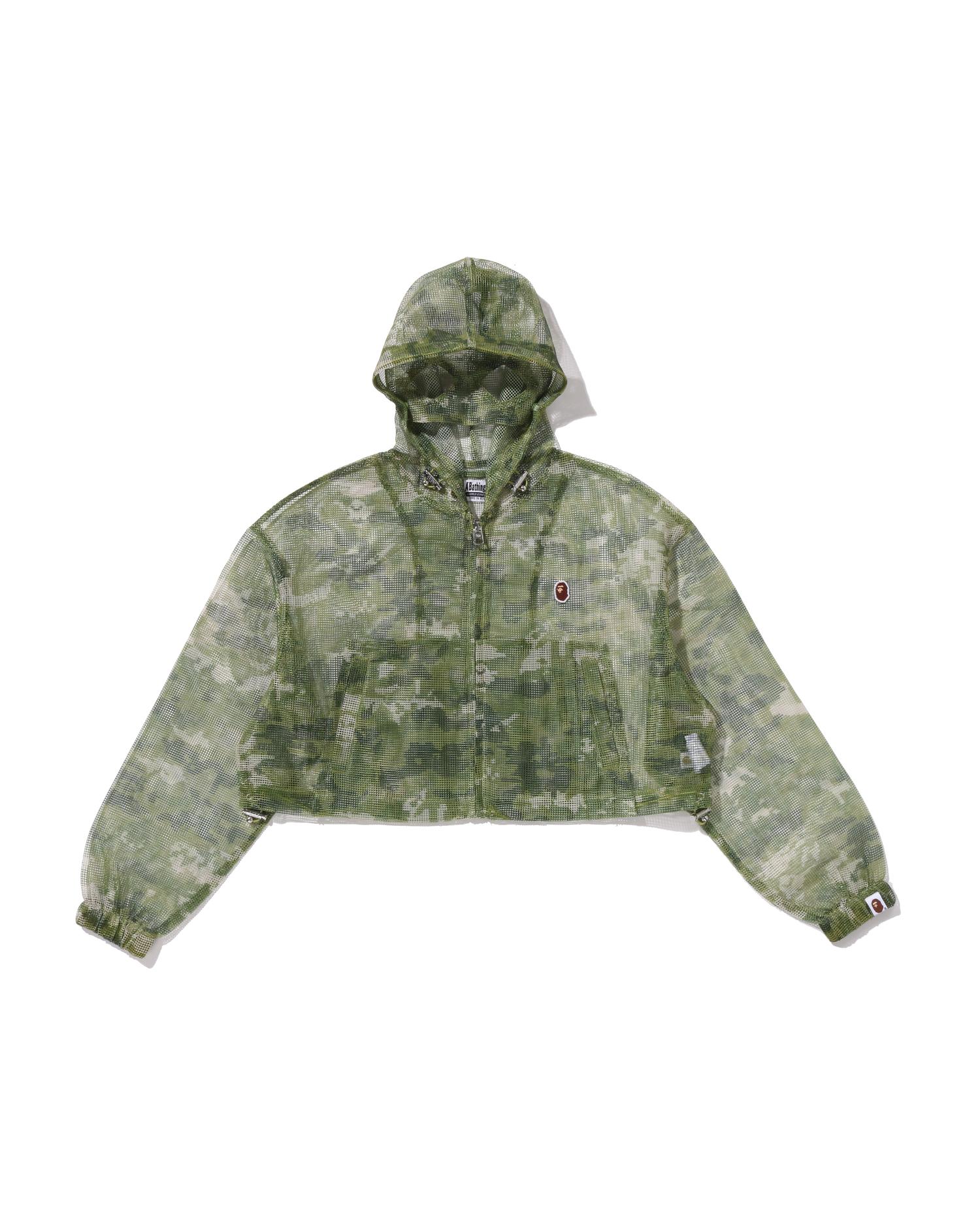 Multi Pixel Camo Mesh Cropped Hooded Jacket by BAPE