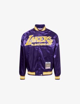 NBA Lakers Logo-Embroidered Satin Jacket by BAPE
