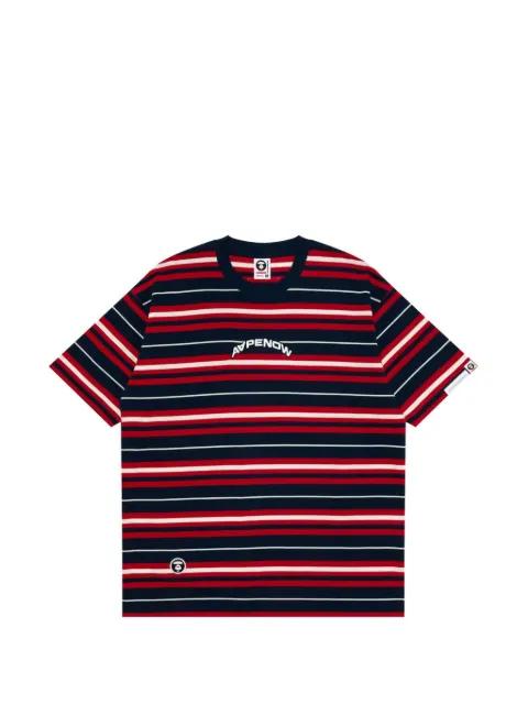Now striped logo-patch T-shirt by BAPE