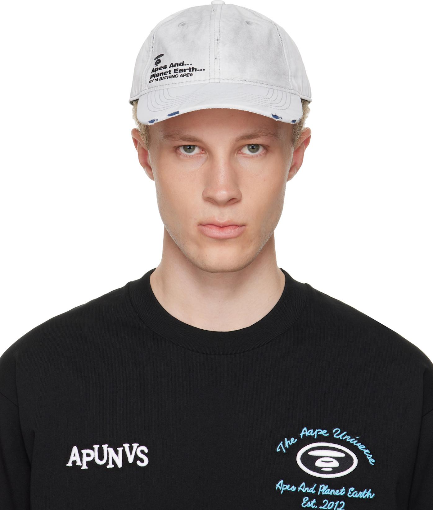Off-White Distressed Logo Cap by BAPE