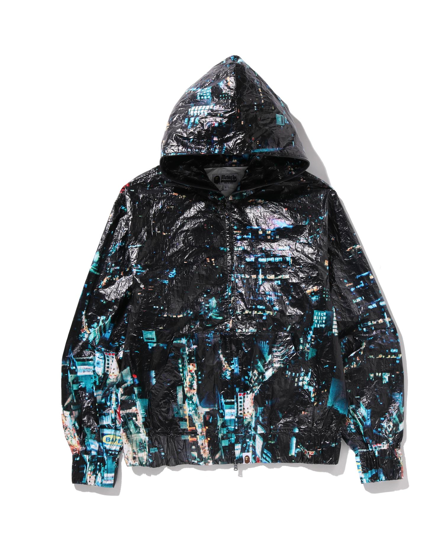Overall Print Crease Hooded Jacket by BAPE