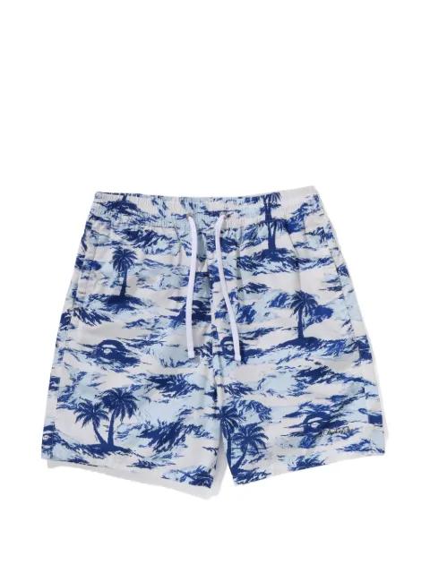 Palm tree camo-print shorts by BAPE