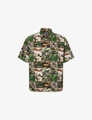 Patchwork-Print Short-Sleeve Cotton Shirt by BAPE
