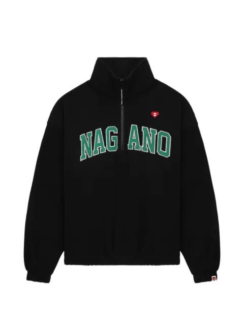 Quarter-zip letter sweater by BAPE