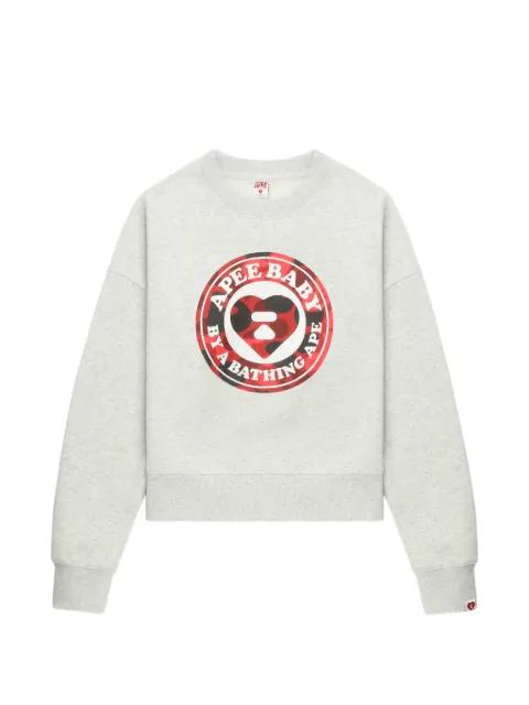 Round Camo heart-print sweatshirt by BAPE