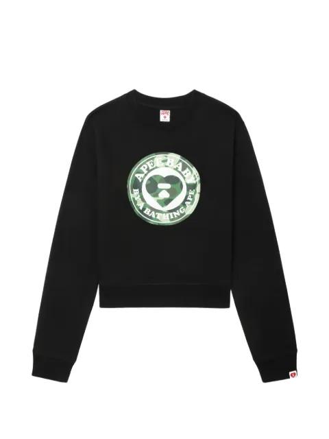 Round Camo heart-print sweatshirt by BAPE