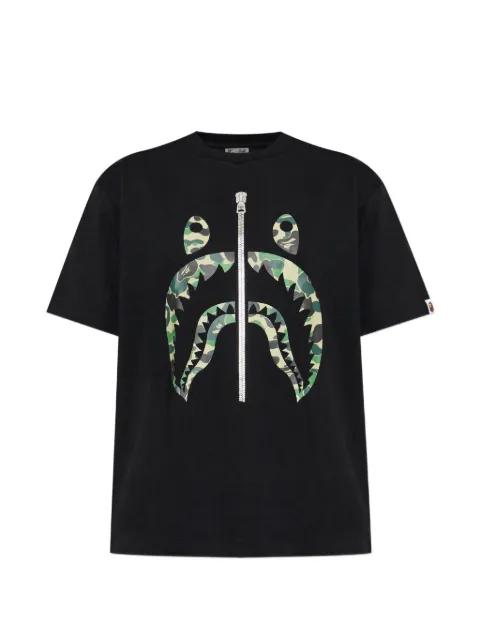 Shark-print camouflage-pattern T-shirt by BAPE