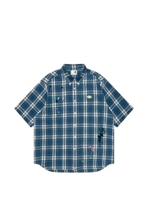 Splatter plaid shirt by BAPE