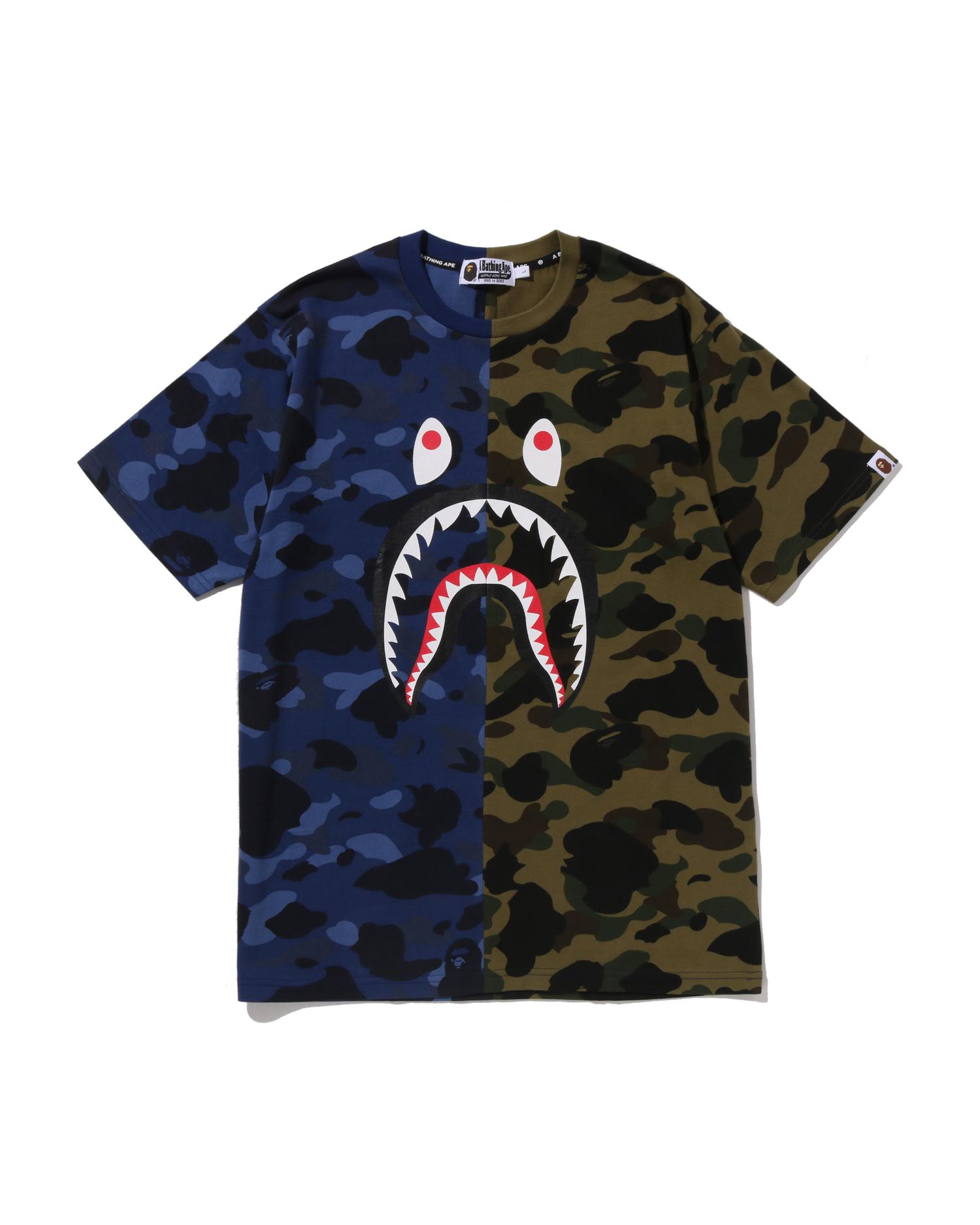 Split Camo Shark Tee by BAPE