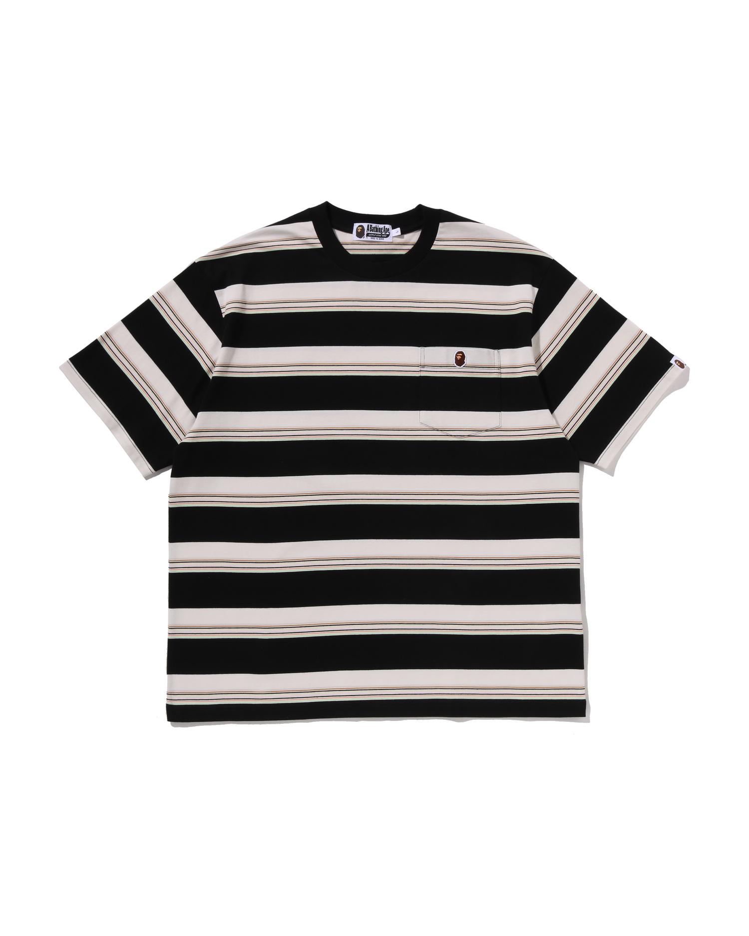 Stripe One Point Relaxed Fit Pocket Tee by BAPE