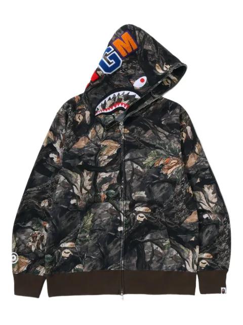 Tree Edge Camo Shark zip-up hoodie by BAPE