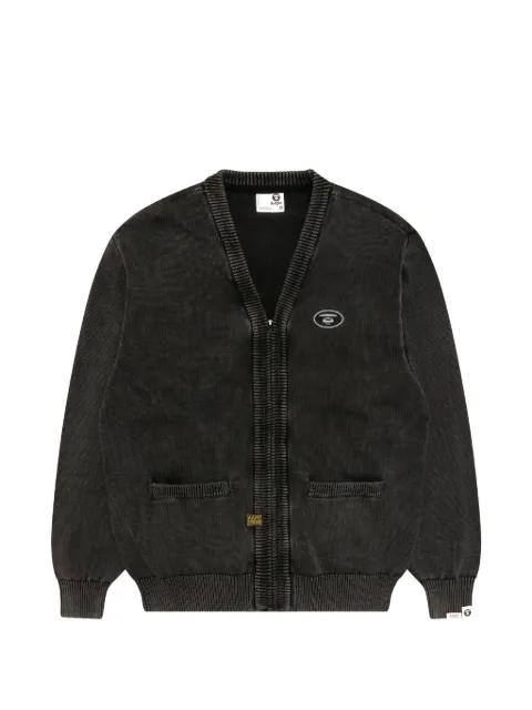 V-neck patch-detail cardigan by BAPE