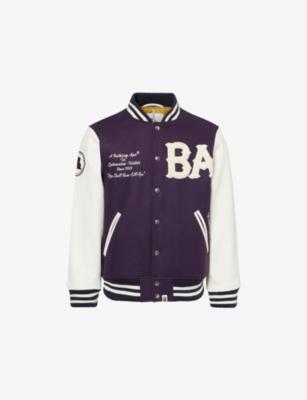 Varsity Patch-Embroidered Wool Blend Jacket by BAPE
