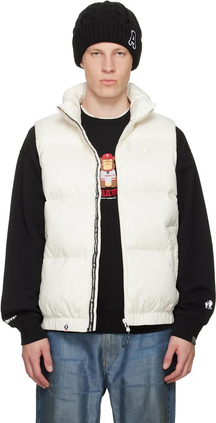 White 'AAPENOW' Moonface Down Vest by BAPE