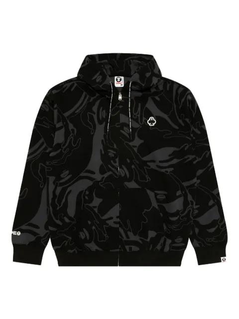abstract-print zip-up hoodie by BAPE