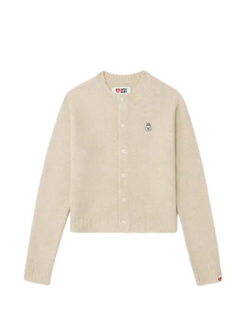 bunny-patch button cardigan by BAPE