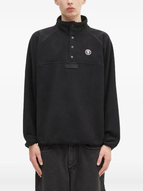button-placket fleece sweatshirt by BAPE