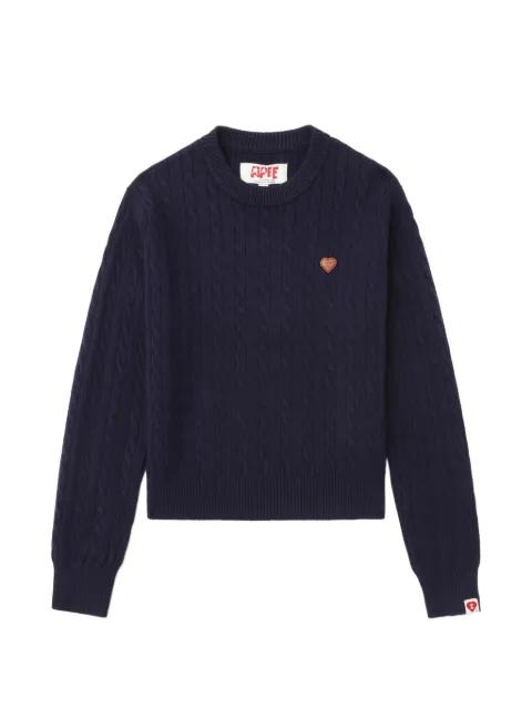 cable-knit patch sweater by BAPE