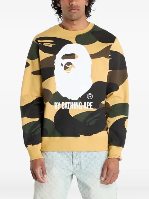 camo-print crewneck sweatshirt by BAPE
